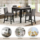 5-Piece Height Table Set with 4 Chairs, Height Table Set for 4 with Chairs, Wooden W1998P195205