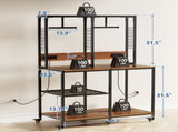 Double 3D Printer Stand with Filament Storage, Heavy-Duty Metal Frame Dual 3D Printer Table 30529476
