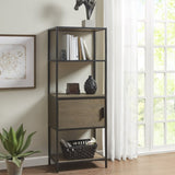 ZUN 3-Shelf Bookcase with Storage Cabinet B035118581