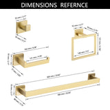 5 Pieces Bathroom Hardware Accessories Set Towel Bar Set Wall Mounted,Stainless Steel W121963548