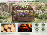 2-Tier Vertical Raised Garden Bed, Burned Finish Semi-Wheel Decorative Planter for Wedding 30447488