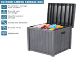 51gal 195L Outdoor Garden Plastic Storage Deck Box Chest Tools Cushions Toys Lockable Seat 97153412
