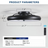 Ceiling Fan with Lights Dimmable LED W1340103791