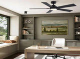 52" Matte Black Modern Reversible Motor Integrated LED Dimmable Ceiling Fan with Light and Remote W1367P448317