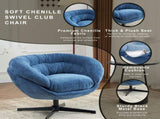Modern Chenille Office Chair, 360&deg Swivel Accent Chair with Removable Cushion, Round Office Chair, N817P207777N