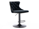 Swivel Velvet Barstools Adjusatble Seat Height from 25-33 Inch, Chrome base Bar Stools with Backs W1143P324532
