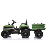 ZUN Ride on Tractor2.0 with Trailer,24V Battery Powered Electric Tractor Toy, 200w*2motor W1396P193867