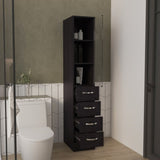 Vanguard Linen Cabinet, Three Shelves, Four Drawers White B200P286969