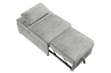 Convertible Wide-Welt Corduroy Sofa Sleeper Sofa Chair W/ Pull-Out Bed Ash B089P296905