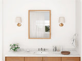 14"5.5"24" Bamboo Bathroom Medicine Cabinet with Mirror, Wall Mounted Storage Organizer, 03550723