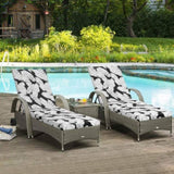 2 Pcs Set Indoor/Outdoor Chaise Lounge Chair Outdoor Furniture with Ties, Patio Seat W2911P277430