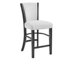 ZUN 2pc Contemporary Glam Upholstered Counter Height Dining Side Chair Padded Dove Gray Fabric B011P151402