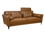 Tussio Saddle Tan Leather Loveseat W/5 Pillows B2726P457658