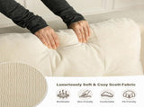 Convertible Sofa Bed with Blanket, Boneless Cloud Couch Queen Scott Fabric for Living Room Bedroom, 40160408