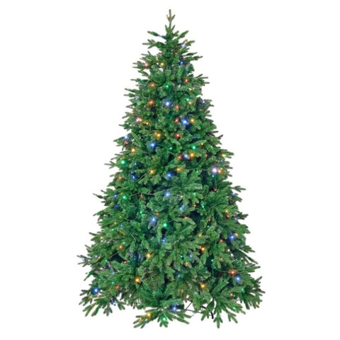 ZUN 7.5ft Pre-Lit Spruce Artificial Holiday Christmas Tree for Home, Office, Party Decoration, Equipped 97710181