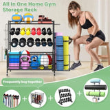 ZUN Yoga mat holder, yoga mat storage rack, home gym storage strap hook and wheels black（No shipping on 96859839
