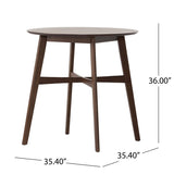 Wood Counter Height Round Dining Table, Brown, 35.4"D x 35.4"W x 36"H 58913.00WNT