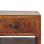 ZUN Artisan Furniture Solid Wood Mini Classic Multi Chestnut nightstand B182P280792