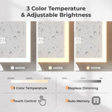 White Particleboard LED Mirror Cabinet , Acrylic Frame, Double Doors, 7 Shelves, with 47514646