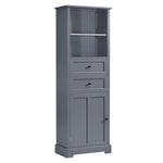 ZUN Bathroom Storage Cabinet, Tall Storage Cabinet with Two Drawers, Open Storage, Adjustable Shelf, 83812577