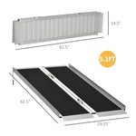 ZUN 5' Steps Ramp,Portable Wheelchair Ramp,Carpeted Foldable Handicap Ramp 37652982