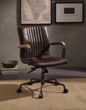 ZUN Distress Chocolate Swivel Office Chair with Pneumatic Lift B062P215475