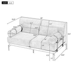 Modern Loveseat Sofa 59" Sofa Couch 2-Seater Sofa with Flexible USB Ports , Unique Cylindrical N719P290584F