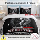 3pcs Soft and Comfortable Death and Angel Print Duvet Cover Set for Bedroom and Guest Room 74157378