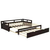 Extending Daybed with Trundle, Wooden Daybed with Trundle, Espresso WF194887AAP