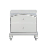 ZUN 2 Drawers Wooden Nightstand in Platinum Finish B016P256133