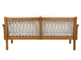 Outdoor Acacia Wood Loveseat & Coffee Table Set with Handwoven Rope, Teak Finish N768P363954T