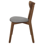 ZUN Natural Walnut and Grey Upholestered Dining Chair B062P153682