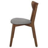 ZUN Natural Walnut and Grey Upholestered Dining Chair B062P153682