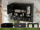 4-in-1 Bathroom Mirror Cabinet, 24-inch Wall Mounted Medicine Cabinet with Drawers & Organizer N710P405416B