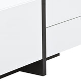 White & Black Contemporary Rectangle Design TV Stand, Unique Style TV Console Table 42184510