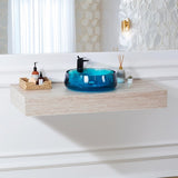 Vessel Sink Stone Resin Bathroom Sink Modern Art Sink 25C61-blue W3034P300025
