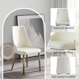 Modern PU sponge-filled dining chair, solid wood metal legs, suitable for restaurants, living rooms W1535119452