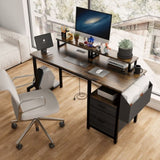 47.27"office desk with power outlet, 2 Monitor Stands and USB Ports,Gaming Desk with Storage W2887P239380
