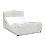 ZUN Fontana Wingback Upholstered Platform Bed Frame, Queen, Antique White Polyester B2719P245938