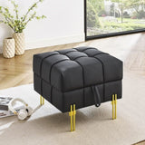 22 inches Anti-scratch Leather Storage Ottoman, Pet Friendly Entryway Bench with Golden Stainless W1191P196355