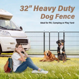 ZUN Dog Playpen Indoor Outdoor, 32" Height 8 Panels Fence with Anti-Rust Coating, Metal Heavy Portable W1134142985