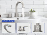 Widespread Bathroom Faucet Brushed Nickel 2 Handle 8 inch 3 Hole 360&degSwivel Spout Vanity 82103035