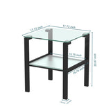 Set of 2, Glass two layer tea small round bedroom corner living room side W24191062