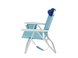 Reclining 4-Position Oversize Beach Chair with Adjustable Pillow and Storage 02649917