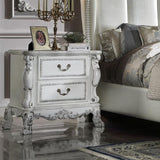 2 Drawers Poplar Wood Nightstand in Bone White Finish B016P261565