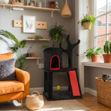 42" Gothic Cat Tree, Halloween Cat Tower Cat Tree with Spacious Cat Condo, Brach Shaped Scratching 66263923