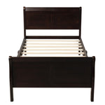 ZUN Wood Platform Bed Twin Bed Frame Mattress Foundation Sleigh Bed with Headboard/Footboard/Wood Slat 93743294