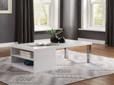 Harta White High Gloss & Chrome Finish Coffee Table B2726P457131