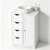 () 4-Drawer 1-Cabinet-Door Vertically Textured Painted MDF Bathroom Vanity 18772676