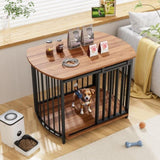 GO 31.5" Furniture Style Dog Crate for Small and Medium Dogs, Wooden Cage Indoor Kennel Furniture, N704P247045D